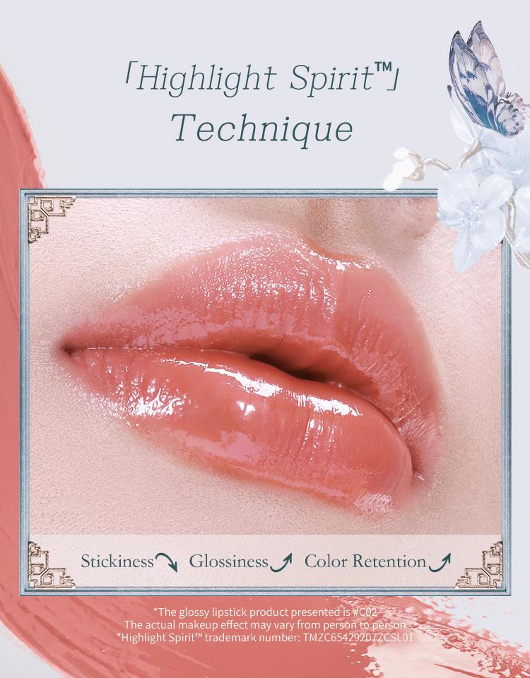 Flower Knows Butterfly Cloud Collar Collection Glossy Lipstick, High-Quality Pigmentation, Long-Lasting, Nourishing Shine, Comfortable Wear, Christmas Cosmetic Gift