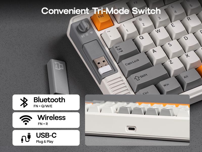 EPOMAKER RT85 Gasket 75% Wireless Mechanical Keyboard Joystick & DIY Screen Tri-Mode BT/USB/2.4Ghz 5-Layer Paddings Hot-Swappable PBT Keycap gaming accessories keyboards for gaming creamy keyboard