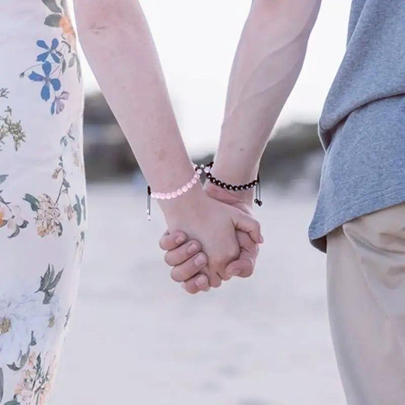 4pcs Couple Friendship Bracelets | Rising Magnetic Sun Moon Design, 4PCS Synthetic Jade Stone Beaded Set, Meaningful Matching Style for Partners, Besties & Long Distance Bonds touchscreen