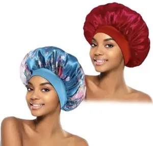 Satin Hair Bonnet Sleep Cap-Soft Adjustable Hair Protection Bonnet