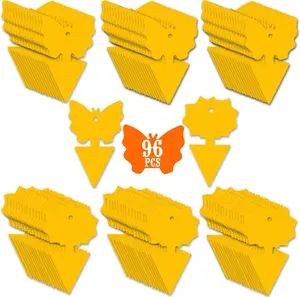 96PCS Fruit Fly Sticky Traps, Gnat Traps Insect Trap for Plants Kitchen Indoor and Outdoor