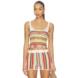 My Beachy Side Noa Hand-crocheted Top in Multi