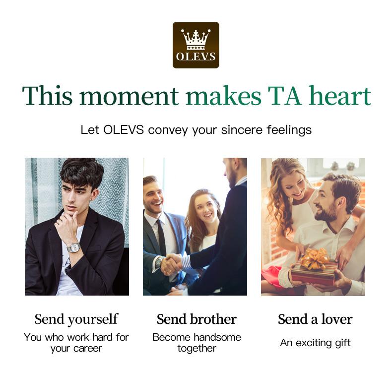 OLEVS Men's Classic Luxury Business Watch with Big Face Multifunction Stainless Steel Wristwatch Water Resistant