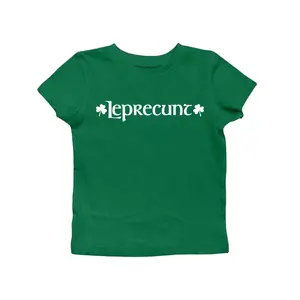 Leprecunt Women's Baby Tee, LEPRECUNT St. Patrick's Day Shirt, Funny Irish T-Shirt for Women