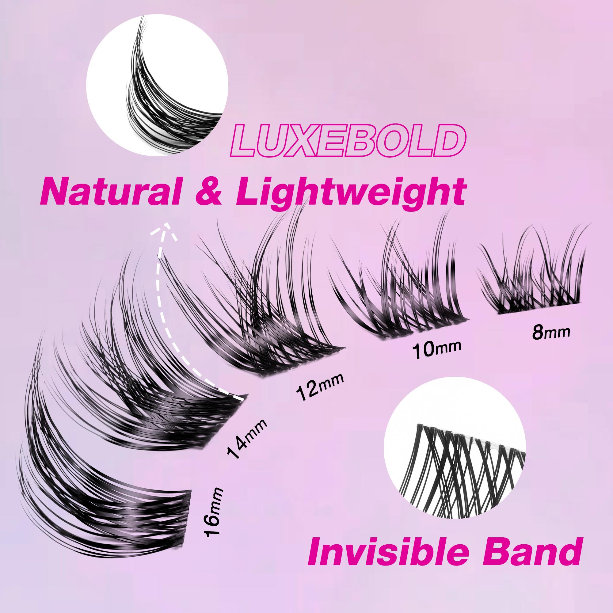 Veyesbeauty Cluster Lashes Individual Lash Extensions Layered Eyelashes Wispy Faux Mink Lash Newbie's Five-Second DIY Mixed Length for Self Application Makeup at Home Cosmetic Eyelashes Extensions