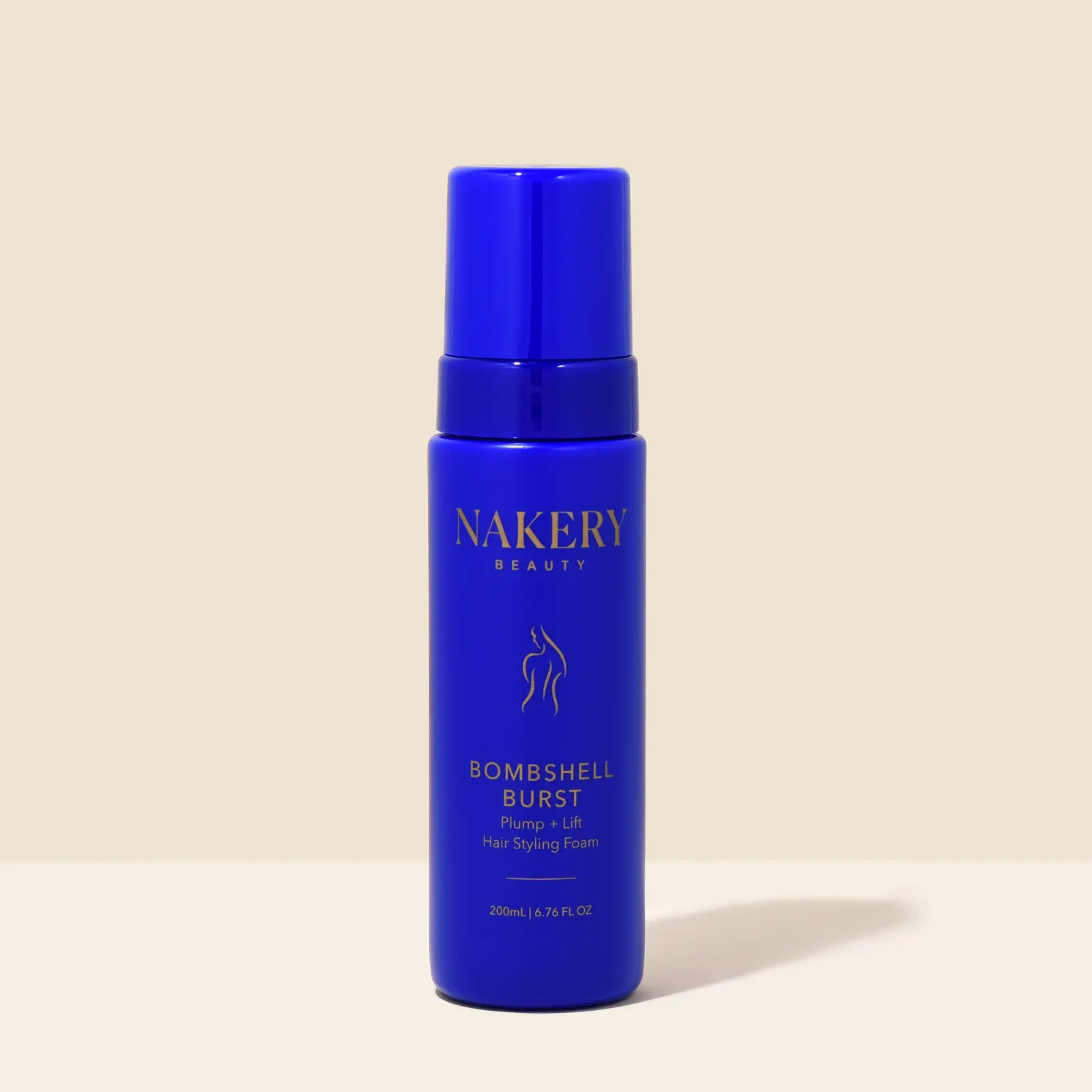 Nakery Bombshell Burst Volumizing Styling Foam for Fine, Textured Hair - Anti-Frizz & Heat Protectant Haircare with Plump + Lift, 6.76 fl oz, Sea Salt, Keratin, Biotin, Lightweight, Panthenol, Revives, Strengthens Hair Strands, Exfoliating, Detangle, 200M