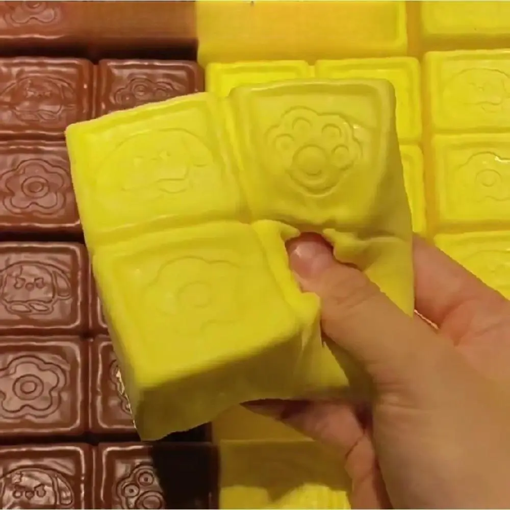 Cute Foam Squishy Strawberry Chocolate Milk Cube Cake Bread Squeeze Toy - 9*9*4.5cm Soft Slow-Rising ADHD Anxiety Relief Sensory Fidget Toy for Kids