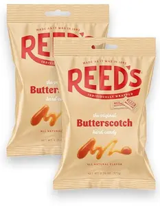 Reed’s Butterscotch Candy, 6.25oz Bag (Pack of 2) Individually Wrapped Butterscotch Hard Candy, The Hampton Candy Company