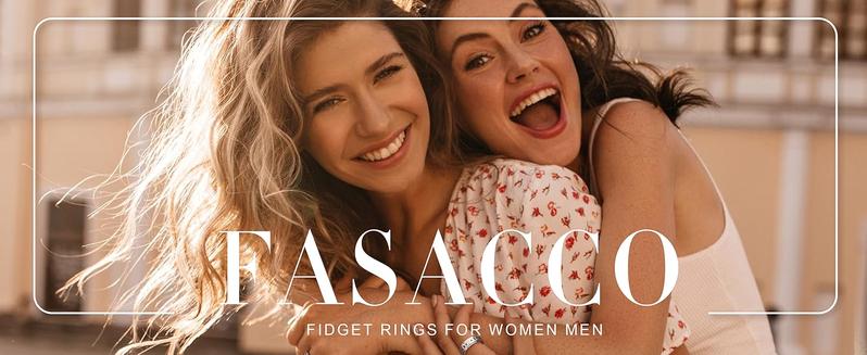 FASACCO 12pcs Anxiety Relief Fidget Spinner Rings Adjustable Stainless Steel Anti-Anxiety Jewelry for Women & Men Stress Management Trendy Jewellery Accessories