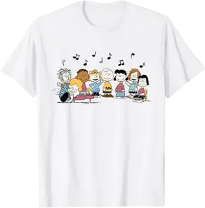 Peanuts - Schroeder Pigpen Franklin Lucy Charlie Sally Music T-Shirt