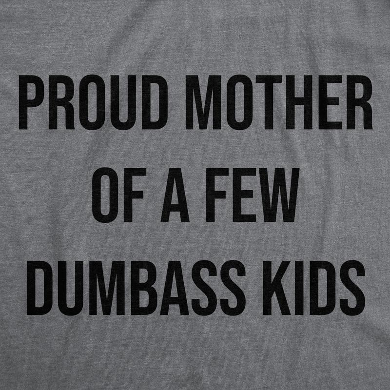 Womens Funny T Shirts Proud Mother Of A Few Dumbass Kids Sarcastic Mom Tee Funny Womens T Shirts Cute Vintage Fashion Casual Ladies T-Shirt Gift Mother's Day Tops for Women Funny Sarcastic Top Women's Novelty Dark Grey