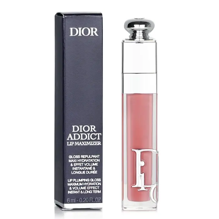 DIOR Addict Lip Maximizer Makeup Lip Gloss, Cosmetic with Hyaluronic Acid for Moisturizing, Cherry-Infused Shade #038 Rose Nude, Moisturize