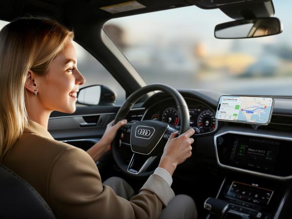 UGREEN 25W MagFlow Wireless Car Charger, MagSafe Qi2 Certified Fast Charging Cradle Mount for iPhone 17/16/15/14/13/12 Series, Air Vent Clip Secure Holder with USB-C Cable