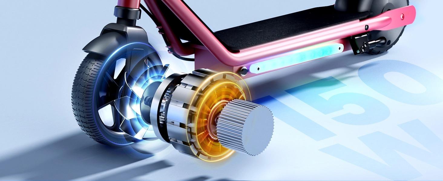 【Kids Love It!】Kids Electric Scooter with LED Display, ‎6' Solid Tires, 10MPH, 150W Motor, 154lbs Max Load, Electric Kids Scooterwith LED Display for Kids Ages 6-14