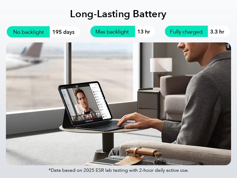 ESR Detachable Keyboard Case for iPad Air 11/13 inch&iPad Pro 11/13 inch, Magnetic Detachable Keyboard, Portrait/Landscape Modes, Large Click-Anywhere Trackpad, Backlit Keys, Shift Series