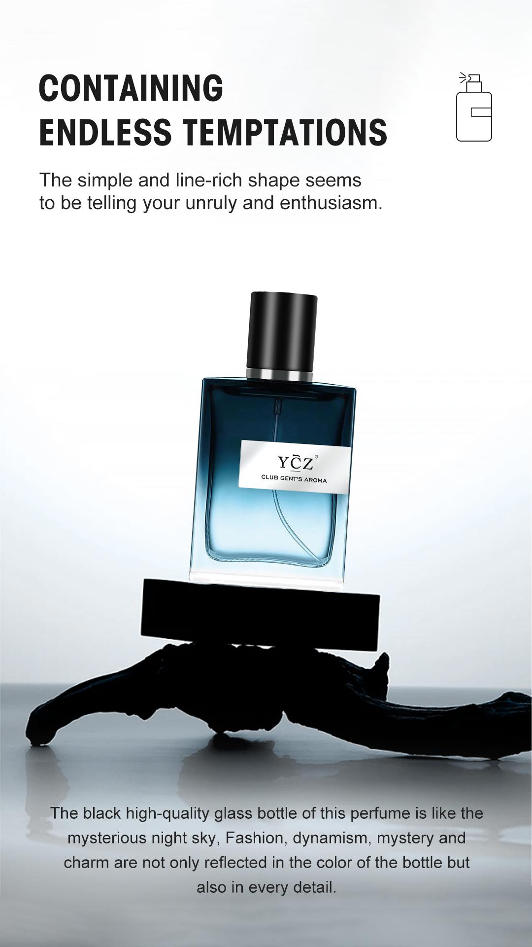 YCZ Club Gent's Aroma Men's Perfume 1.7oz 50ml Long Lasting Cologne Nightclub Essential Fragrance Eau De Toilette Edp Spray Elegant Scent for Nightlife