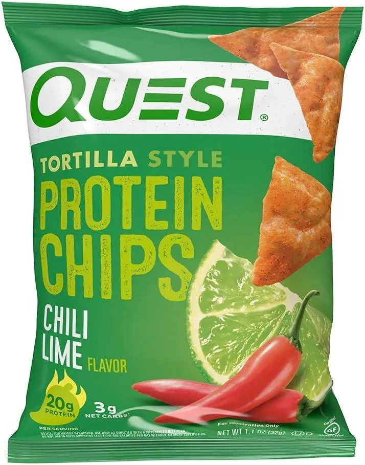 Quest Protein Chips Chili Lime 1.1 oz 8ct Tray