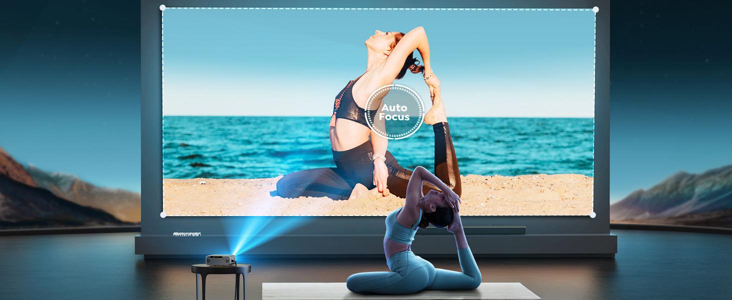 Yaber T1 Pro Mini Projector with WiFi 6 and Bluetooth 5.2, Native 1080P Outdoor Movie Projector, Auto 6D Keystone & 50% Zoom, Home Theater Projector, Video Projector for Phone/TV Stick/PCV Audio Remote