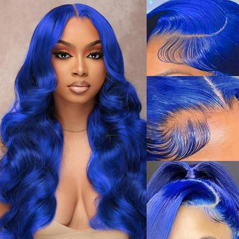 13x6 Blue Lace Frontal Wigs 200% Density HD Glueless Body Wave Human Hair Wigs Colored Wigs 613 Blonde Ginger Pink Red 40inch Long Wigs