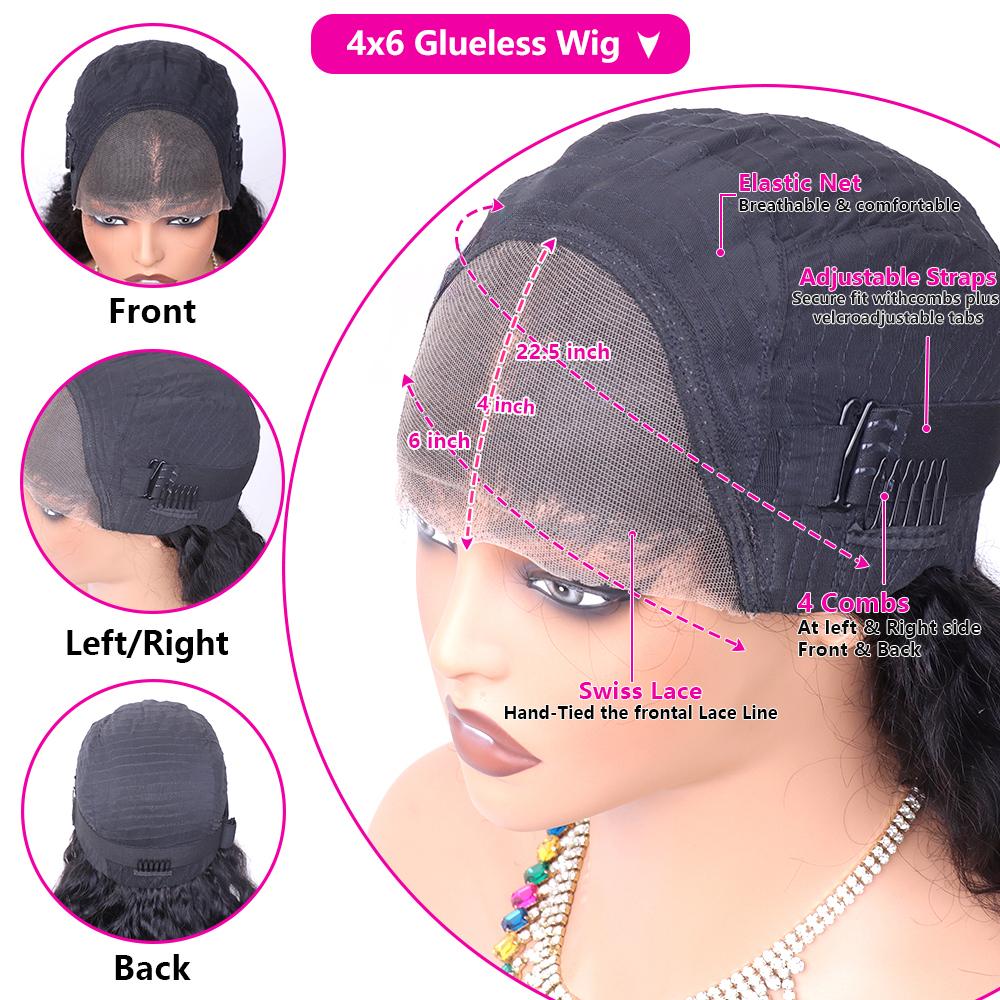 [30" = $116] 13x6 Deep Wave Lace Front Wig Human Hair 180 Density Wet and Wavy 13x4 Lace Frontal Wig Brazilian Human Hair Wigs Pre Plucked  Deep Curly 6x4 Glueless Wig 100% Virgin Human Hair Lace Front Wigs for Women Bling Hair Human Hair Wigs