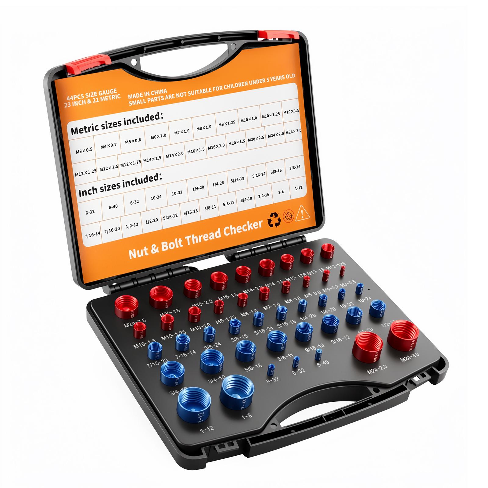 Nut and bolt thread checker kit