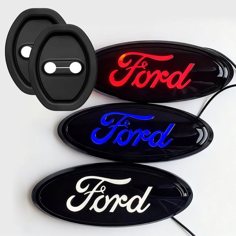 For Ford Emblem, Dynamic & Static LED Emblem Light,  Front Grille Dynamic Emblem for F150F250, Fits23*9cm/9.06*3.54in,Truck Accessory