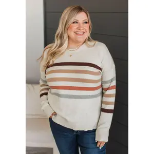Keep Coming Back Striped Sweater- Light Beige