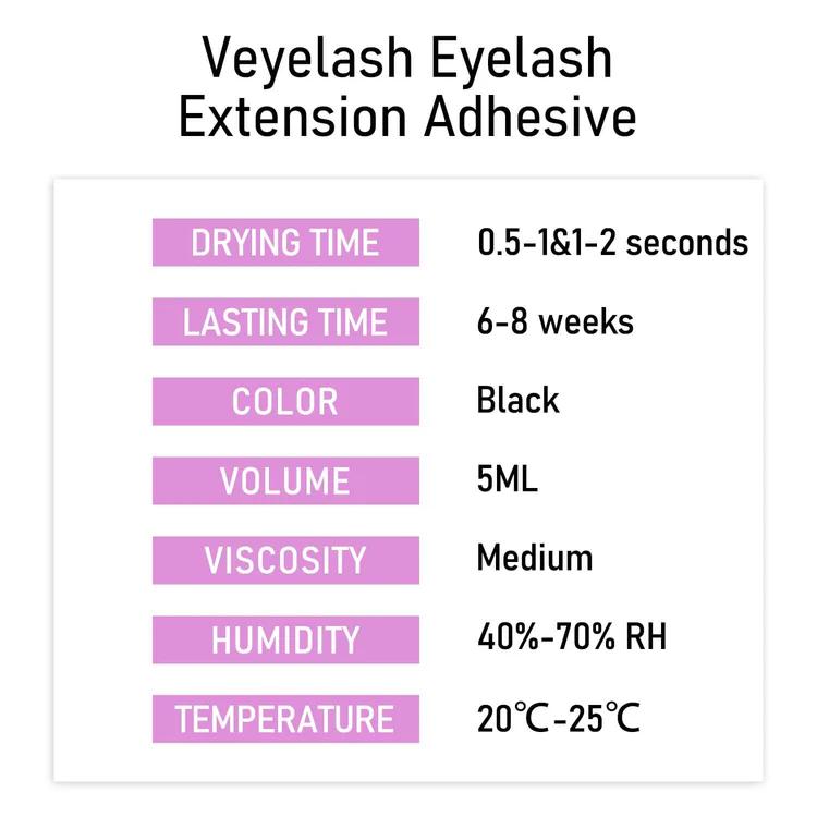 Veyelash —Volume 5ml - Eyelash Extension Glue-0.5-1s dry