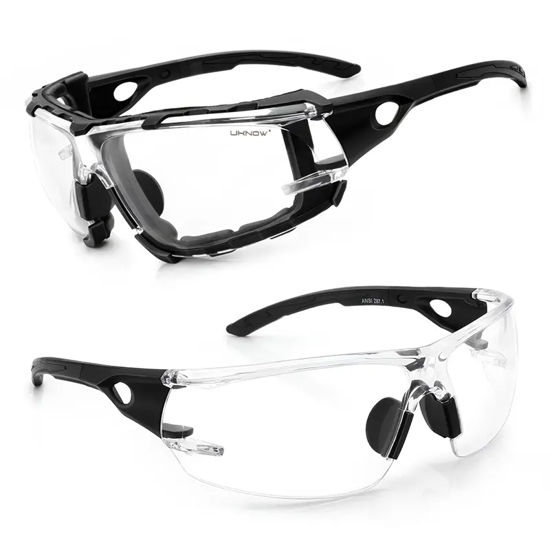 UKNOW Photochromic Safety Glasses for Adults, Impact-Resistant ANSI Z87.1 Certified Protective Eyewear for Work & Outdoor – Removable Foam Lining Construction Gear Dust Proof Goggles