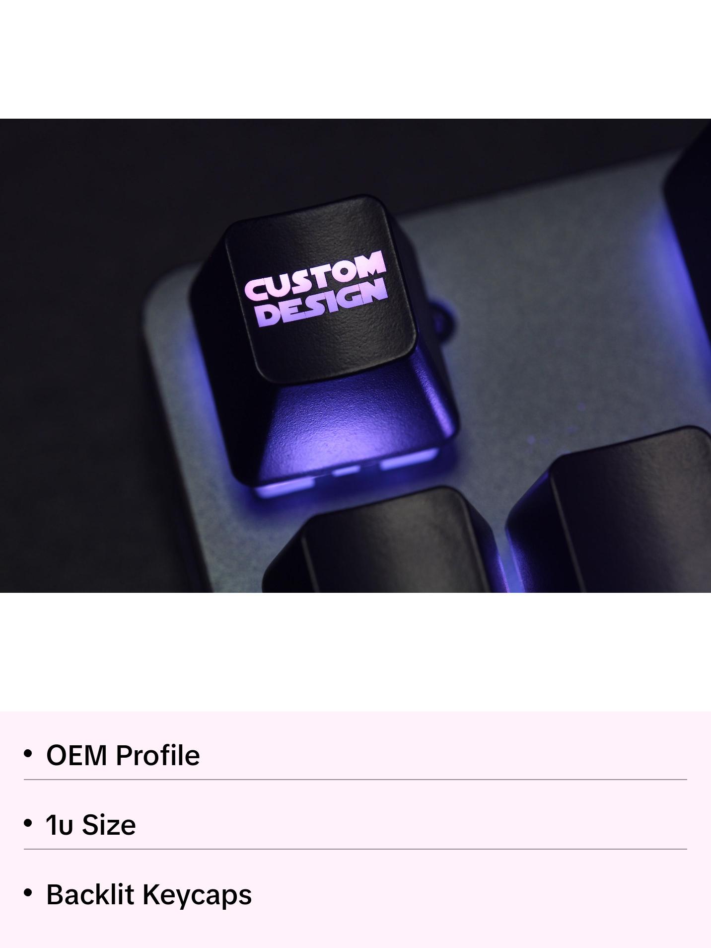 Custom Design back Keycaps (Single keys and complete sets)