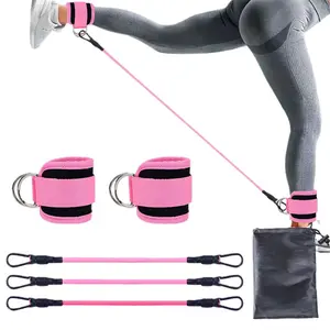 Ankle Resistance Bands with Cuffs, Workout Sets for Women, Resistance Bands for Working Out, Exercise Band for Leg Booty, Home Gym Workout Equipment, Ankle Weights Fitness Band Set Adjustable