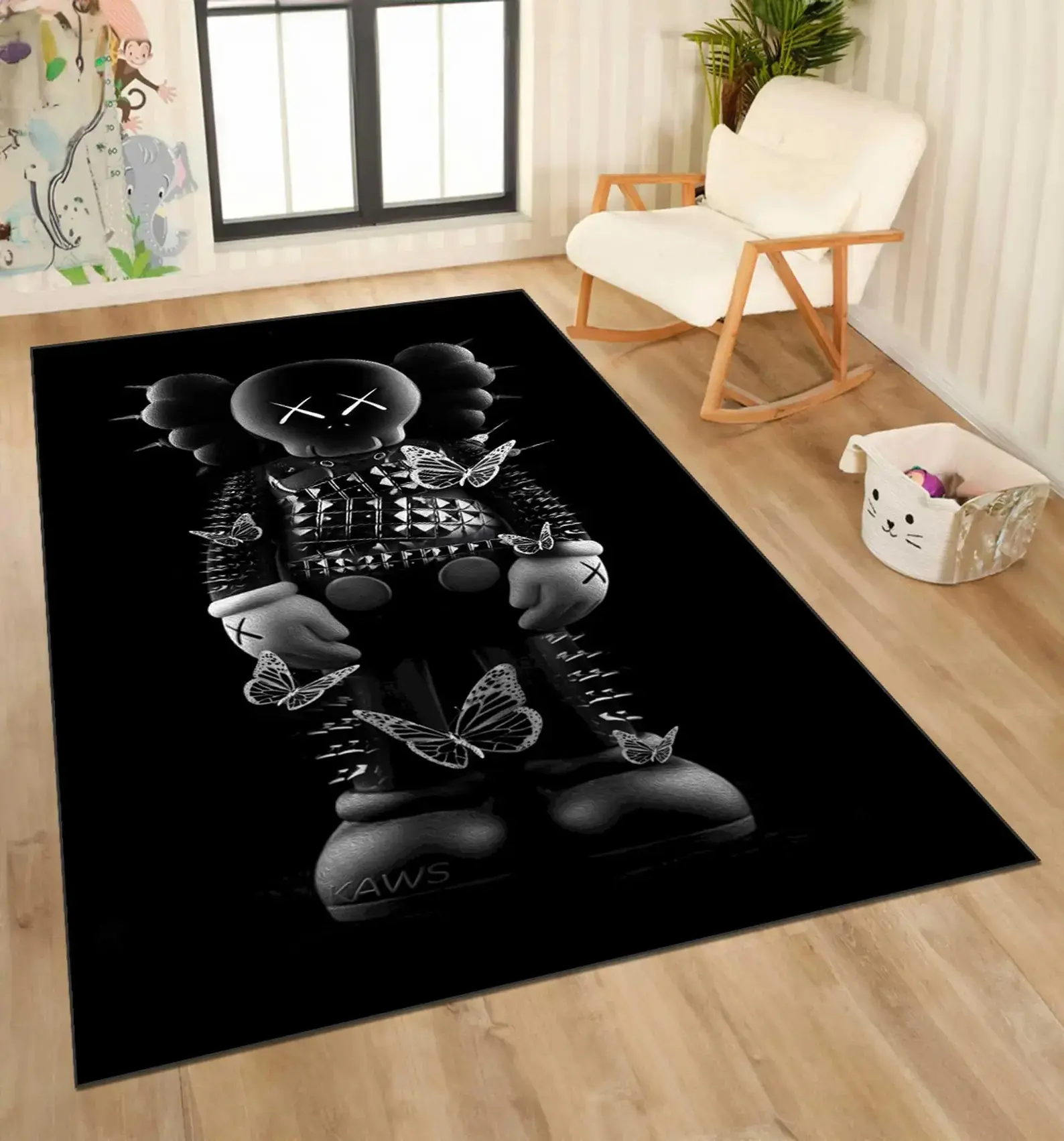 Hypebeast Bearbrick Area Rug - Machine Washable Household Textile, Stylish Home Decor, Ideal Gift Option