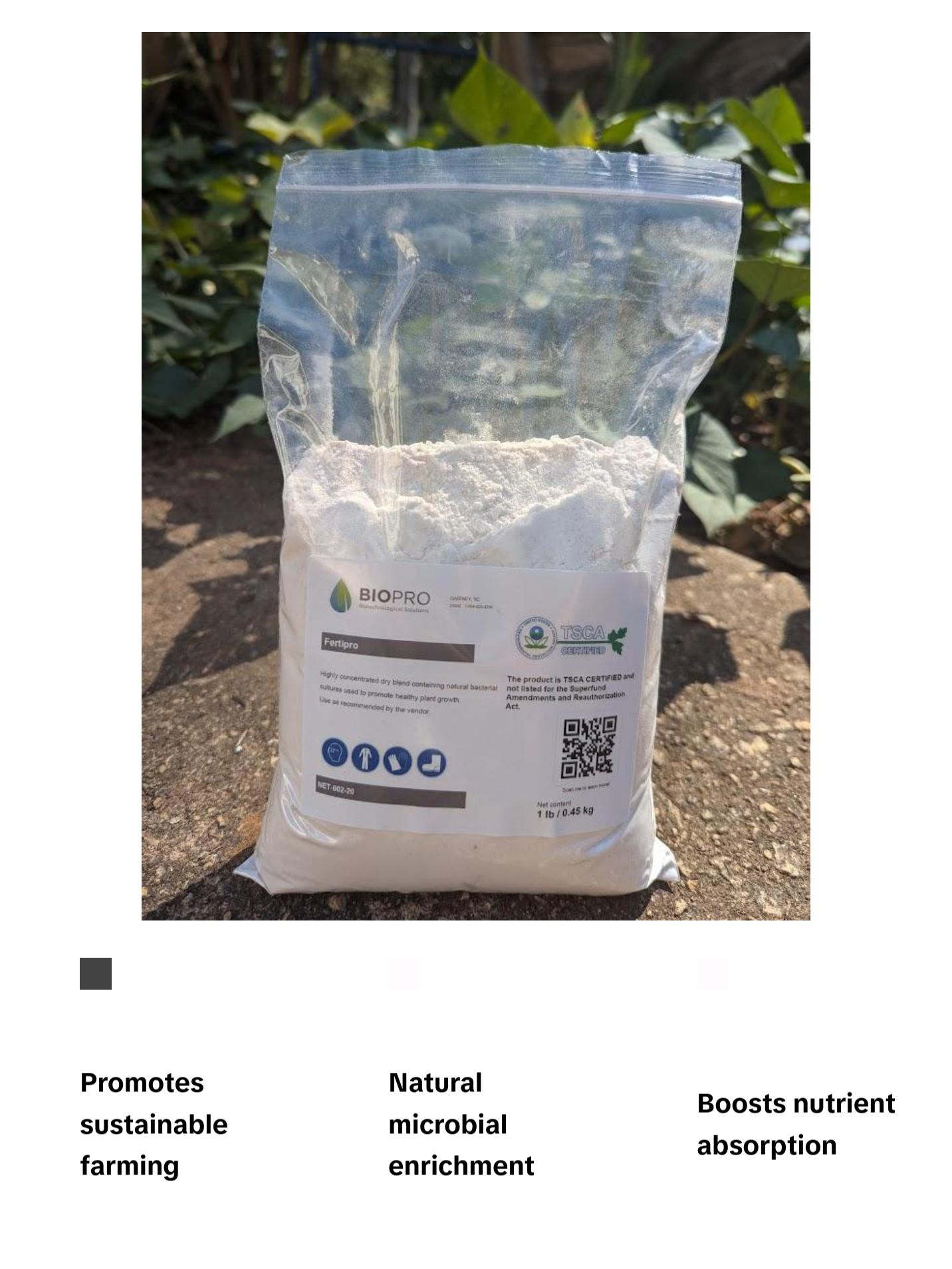 BioPro Solution FertiPro, bacterial supplement to promote healthy plants growth naturally