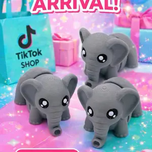 A 3D-printed elephant that serves as a perfect desk buddy.