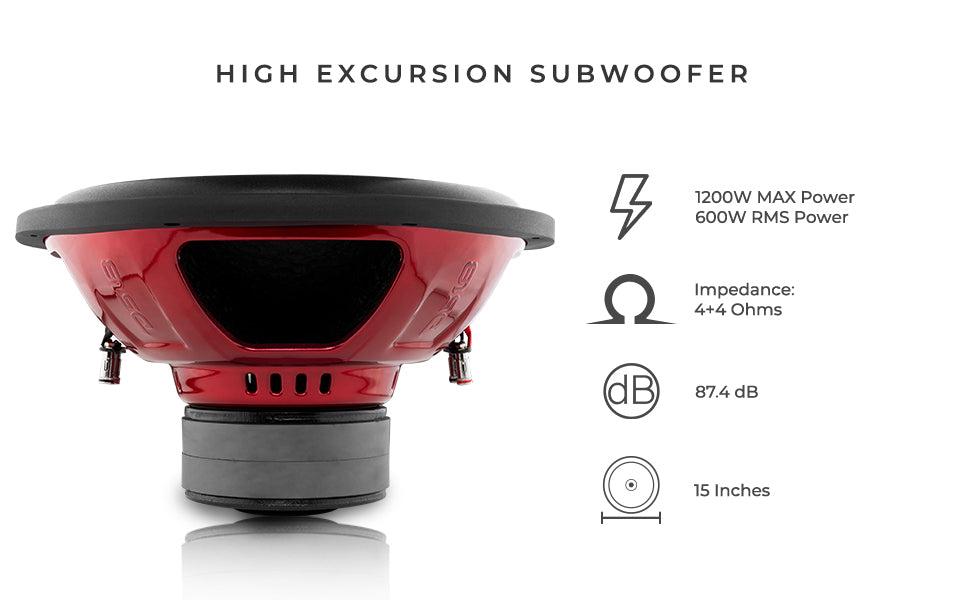 GEN-XX 15" High Excursion Subwoofer Double Stacked Magnets 600 Watts Rms DVC  4-Ohm (GEN-XX15.4DHE)