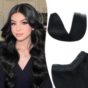 SEGOHAIR One Pieces Clip in Hair Extensions, Human Hair, Upgraded V-Shaped 5 Clips in Hair Extensions, Long One Piece Hairpiece for Women