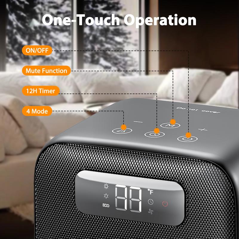 Morento Space Heater Indoor, 1500W Portable Heaters for Indoor Use with Heating and Fan Modes for Bedroom with Thermostat, Safety Heater for Bedroom, Office and Indoor , Electric Multifunction#TikTokShopBlackFriday Morento Space Heater Indoor, 1500W Portable Heaters for Indoor Use with Heating and Fan Modes for Bedroom with Thermostat, Safety Heater for Bedroom, Office and Indoor , Electric Multifunction#TikTokShopBlackFriday