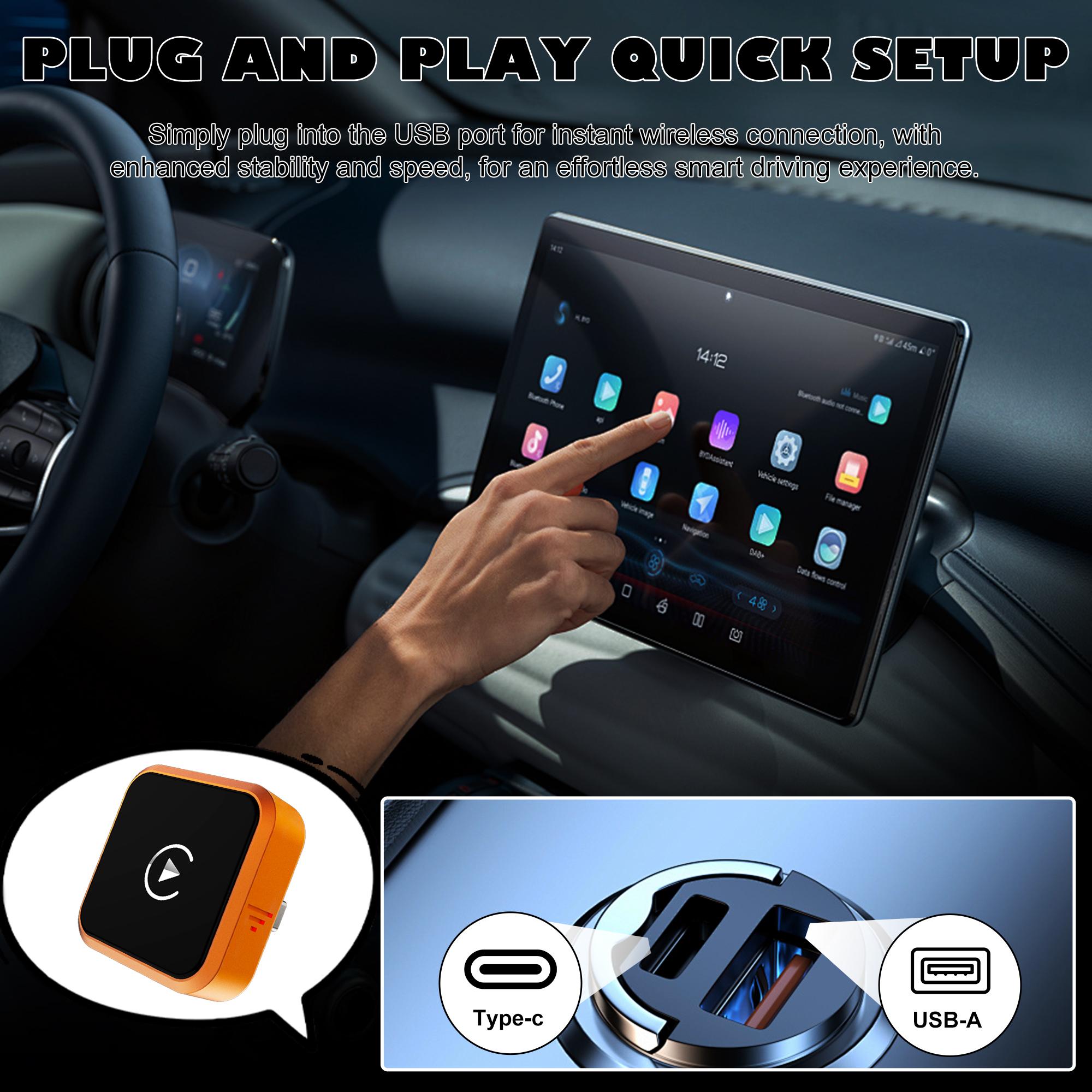 New CarPlay 2026 Wireless Adapter - Mini Cube Pro 3.0 Plug & Play, Auto-Reconnect for iPhone & Android, Wired to Wireless