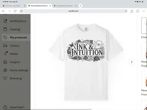 T-Shirt — Ink & Intuition Vintage Tattoo Script Tee