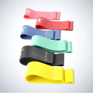 Resistance loop bands, set of six, available in various colors, suitable for strength training and fitness exercises, offering multiple resistance levels, made of high-quality materials, and includes a portable storage bag. Heavy ankle strap