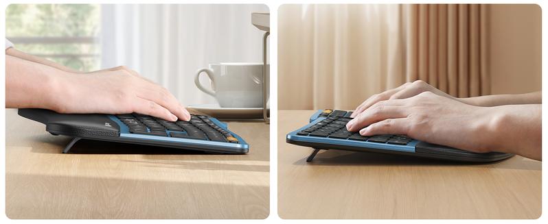 ProtoArc EK01 Plus Backlit Full Size Wireless Ergonomic Keyboard and EM11 NL Dual Bluetooth Vertical Mouse