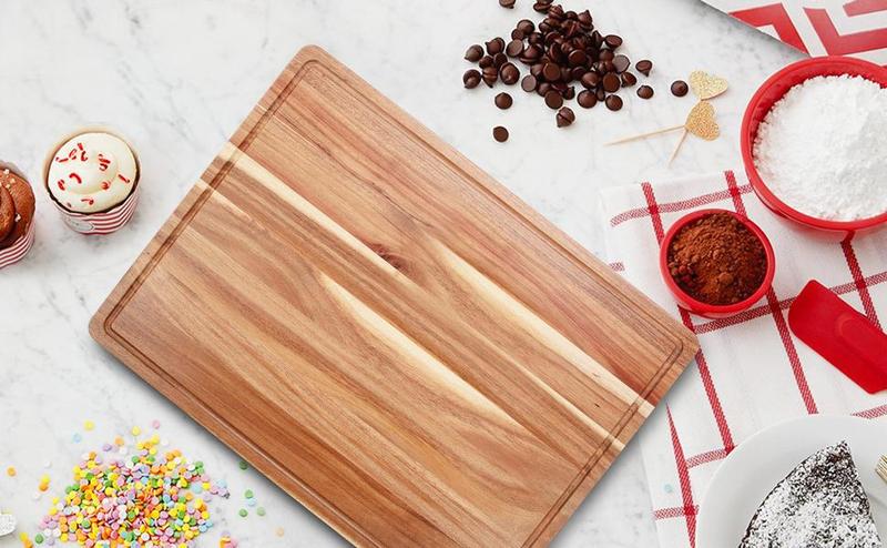 【GARVEE】Acacia Extra Large Wood Cutting Board 20 x 15 Inch, 1.5 Inches Thick Butcher Block, Reversible Wooden Kitchen Block, Cheese Charcuterie Board, with Side Handles and Juice Grooves