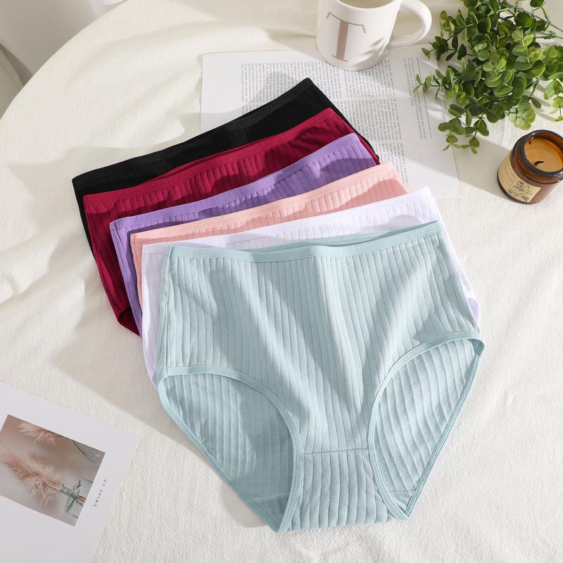 FINETOO 10PCS Cotton Panties for Women Underwear Outfit Flexible Everyday Briefs Basic Minimalist Comfortable Bikini Briefs S-2XL  Womenswear