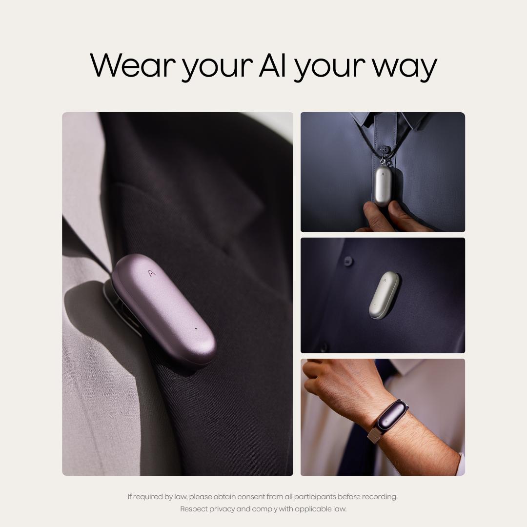 Plaud NotePin Voice Recorder,AI Voice Recorder, App Control, AI Notetaker, AI Transcribe & Summarize Support 112 Languages, 64GB Memory, Audio Recorder for Lectures, Meetings