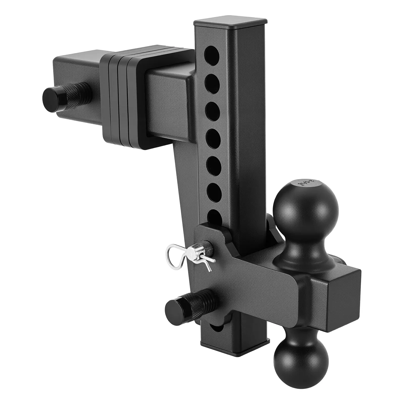 【summerfinds】VEVOR Adjustable Trailer Hitch, Fit 2.5 Inch Receiver, Trailer Hitch Mount with 2 Inch & 2-5/16 Inch Balls, 28000 lbs GTW, 8 Inch Drop, Towing Ball Mounts for RVs, Off-Road Vehicles and Trucks, Black