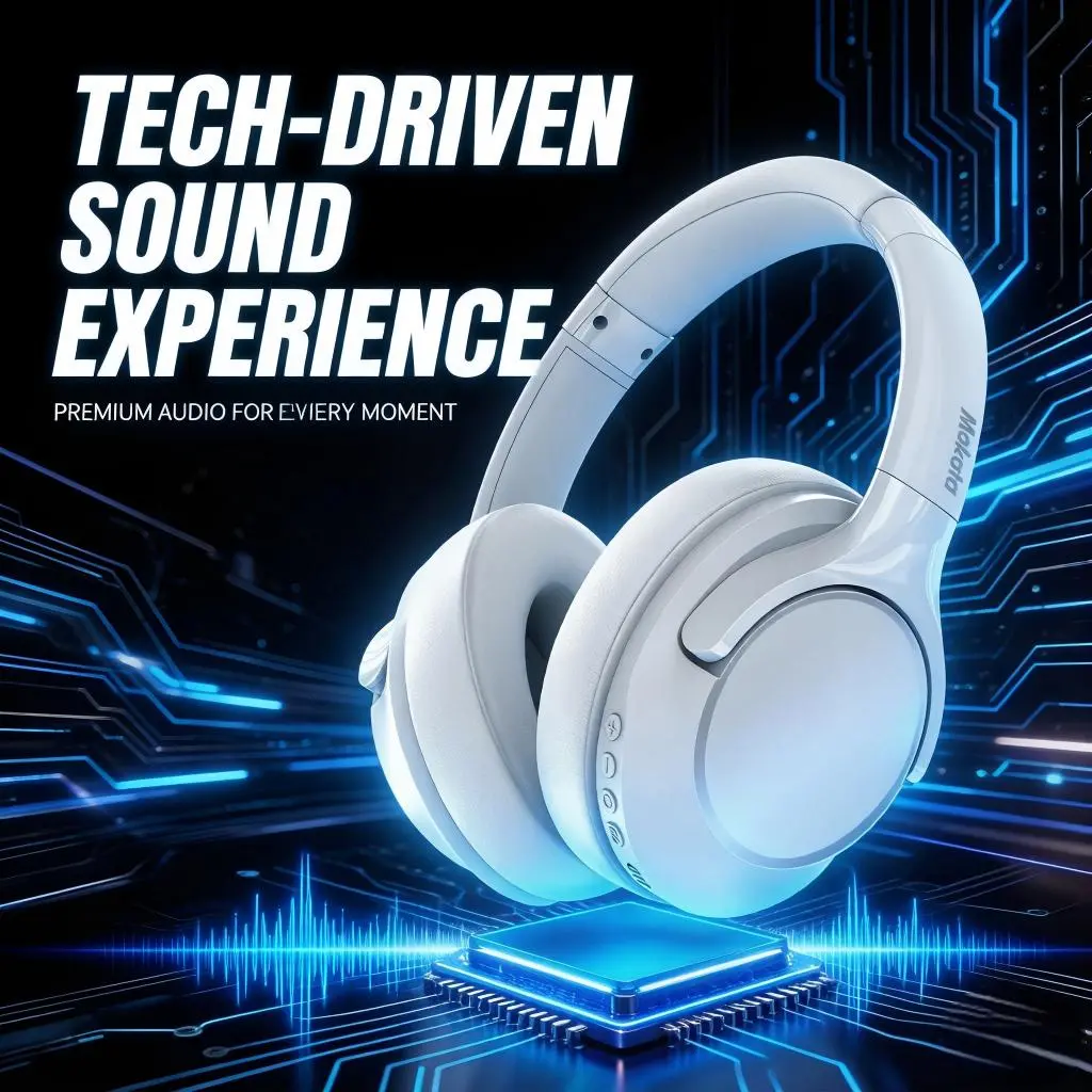 Mokata Over-Ear Bluetooth Headphones - 68H Ultra-Long Battery Life, 6 Sound Modes, 40mm Immersive Drivers, Active Noise Cancellation, Bluetooth 5.3, Fast Charge, Wireless Headphones for Students & Commute Use, Headphones Bluetooth