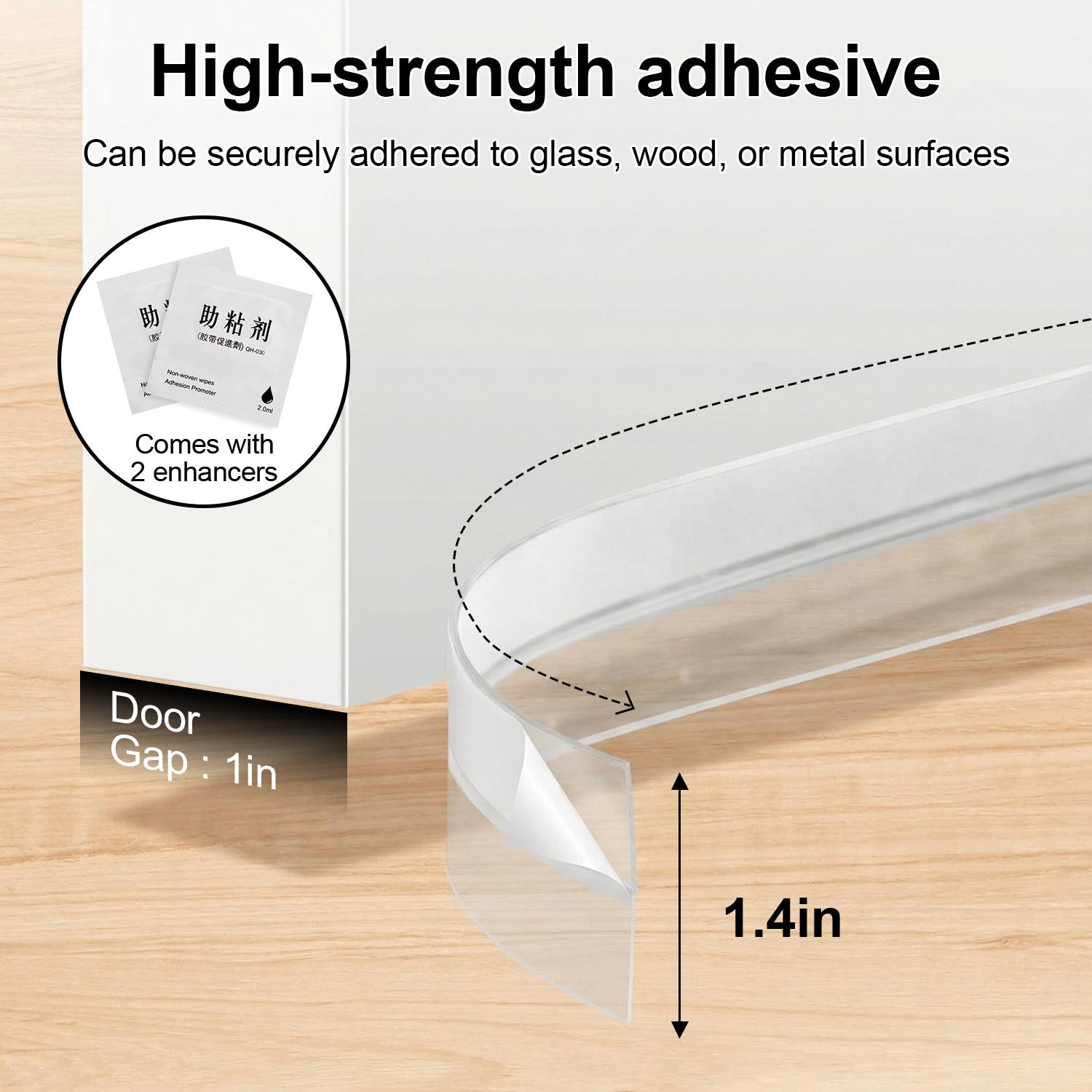 16.4Ft Door Weather Stripping, (1.38in Width) Weather Stripping Door Draft Stopper Adhesive Seal Strip Anti Draft Insulation Tape for Doors Windows and Shower Doors