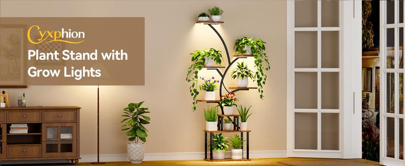 Plant Stand Indoor with Grow Light Corner Shelf for Living Room & Balcony Modern Design Sturdy Structure Perfect for Small Plants & Greenery