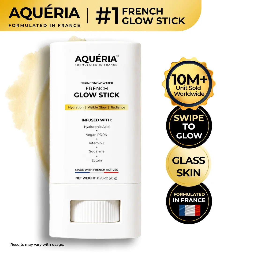 Aqueria Brightening Glow Stick for Face & Body | Instant Radiant Glow Balm | Glass skin | Multi Wrinkle Stick, All-in-One Eye & Neck Treatment, Glow Makeup Base & Face Treatment Balm, Plumping, Fine Lines