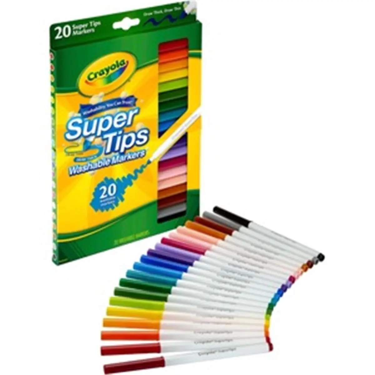 Crayola CYO588106 Super Tips Washable Marker - Office Stationery Writing Tool for Computers & Office Use